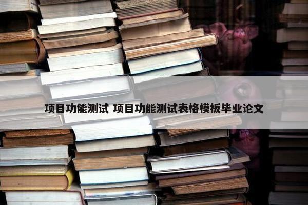 项目功能测试 项目功能测试表格模板毕业论文