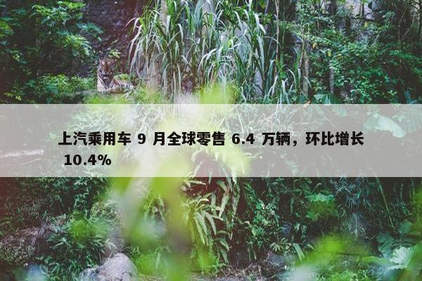 上汽乘用车 9 月全球零售 6.4 万辆，环比增长 10.4%