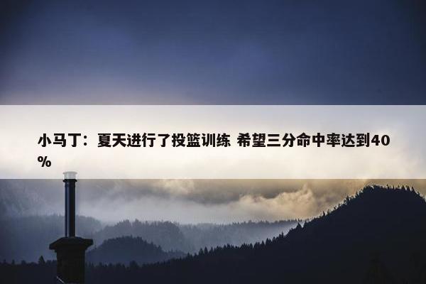 小马丁：夏天进行了投篮训练 希望三分命中率达到40%