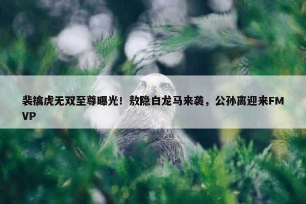 裴擒虎无双至尊曝光！敖隐白龙马来袭，公孙离迎来FMVP