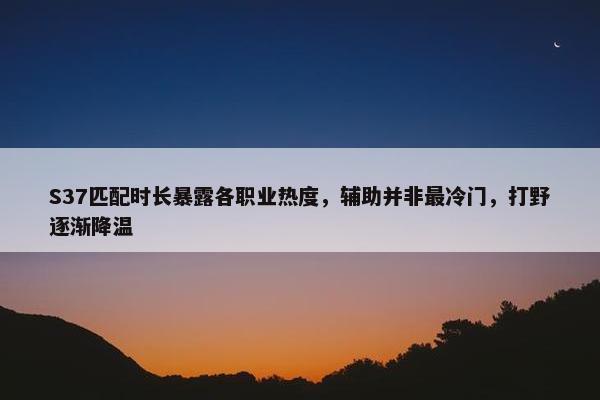 S37匹配时长暴露各职业热度，辅助并非最冷门，打野逐渐降温